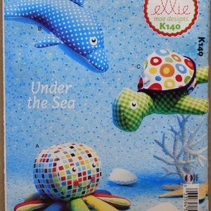 Kwik Sew Pattern K0140 Under the Sea  Octopus, Dolphin and Turtle Stuffed Toys