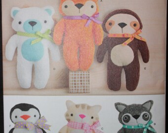 アニマルパターンの本　PATTERN'S 8 ANIMALS Simplicity Pattern 8440 Precious Patterns Raccoon, Fox