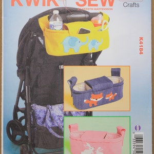 Uncut Rabbit Fox and Elephant Stroller Organizer Bags Kwik Sewing Pattern 4184 DIY Baby Shower Gifts Stroller Organizers K4184 FF Etsy Ireland