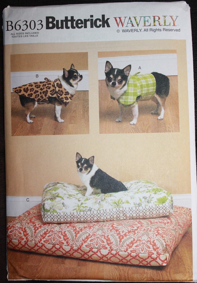 Butterick Pattern 6303 Waverly Designs Dog Vest Coat in Sizes Etsy