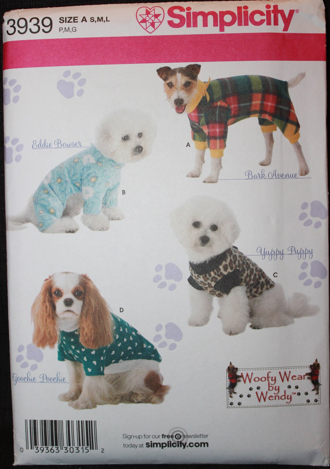 Simplicity Pattern 3939 Woofy Wear by Wendy Dog Clothes and Etsy