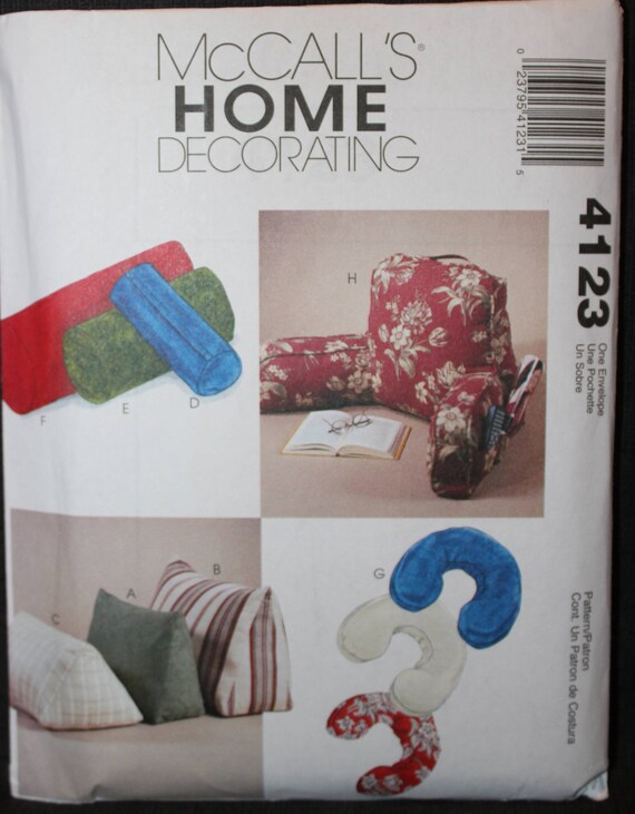 Mccalls Pattern 4123 Comfort Zone Bed Rest Pillows Bolsters Etsy
