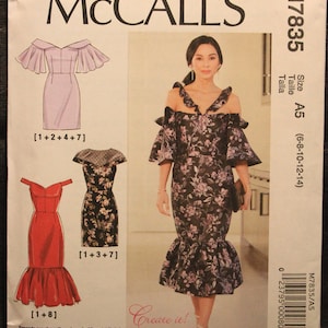 McCalls Pattern 7835  A5  Create it  Misses' Dresses in Sizes 6-8-10-12-14