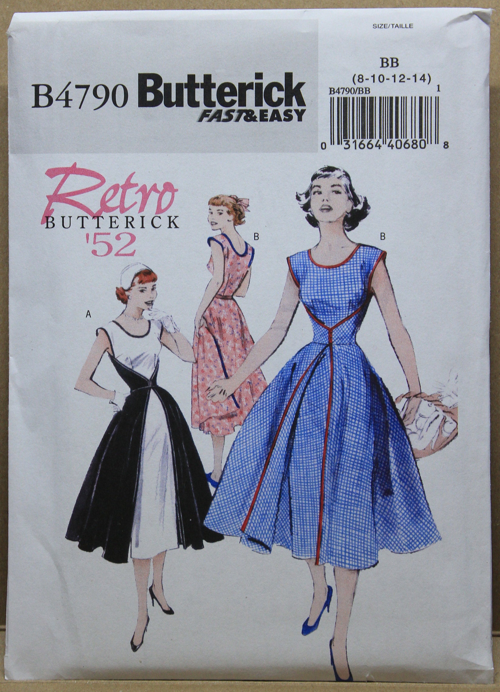 Butterick Pattern 4790 BB Retro 1952 Misses' Walk-away Wrap