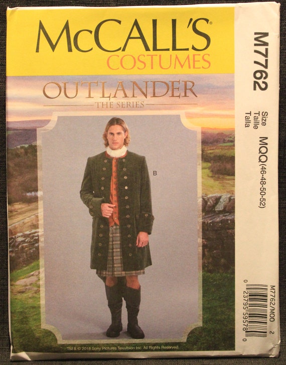 Mens Long Leather Coat Lace Up Back Vest McCalls 7821 Sewing Pattern 38 40 42 44