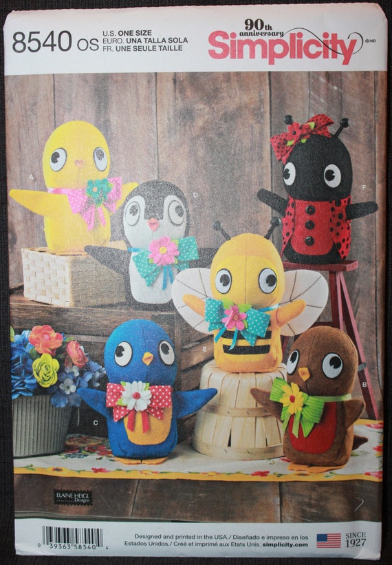 Bee /& Ladybug-one Size Simplicity Felt Stuffed Birds