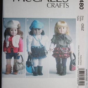 McCalls Pattern 6480   Chic Outfits and Accessories for 18" Doll