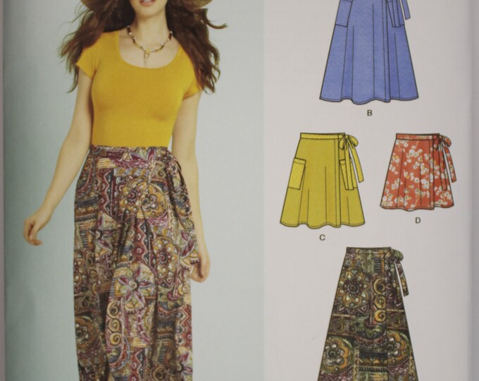 New Look Pattern 6456 Misses Easy Wrap Skirts In Four Lengths In Sizes 6 8 10 12 14 16 18 Etsy