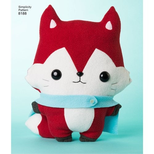 Simplicity Pattern 8188 Teacup Lion Designs Stuffed Fox Wolf Etsy