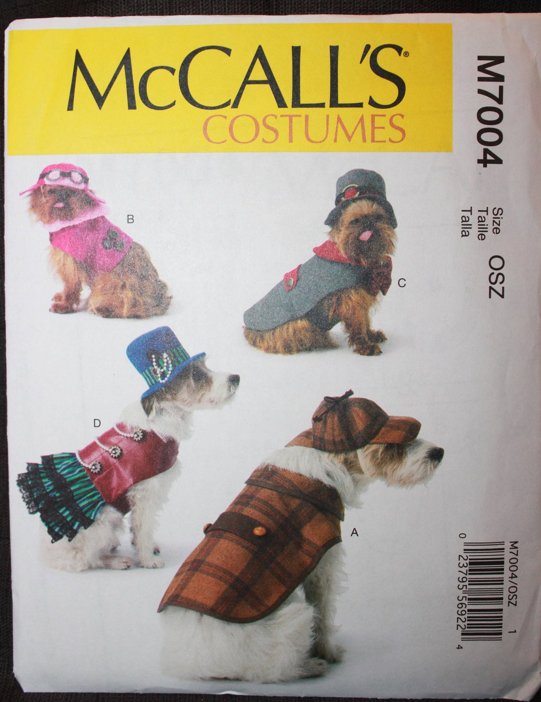 Mccalls Pattern 7004 Steampunk and Detective Cosplay Dog Costumes in ...