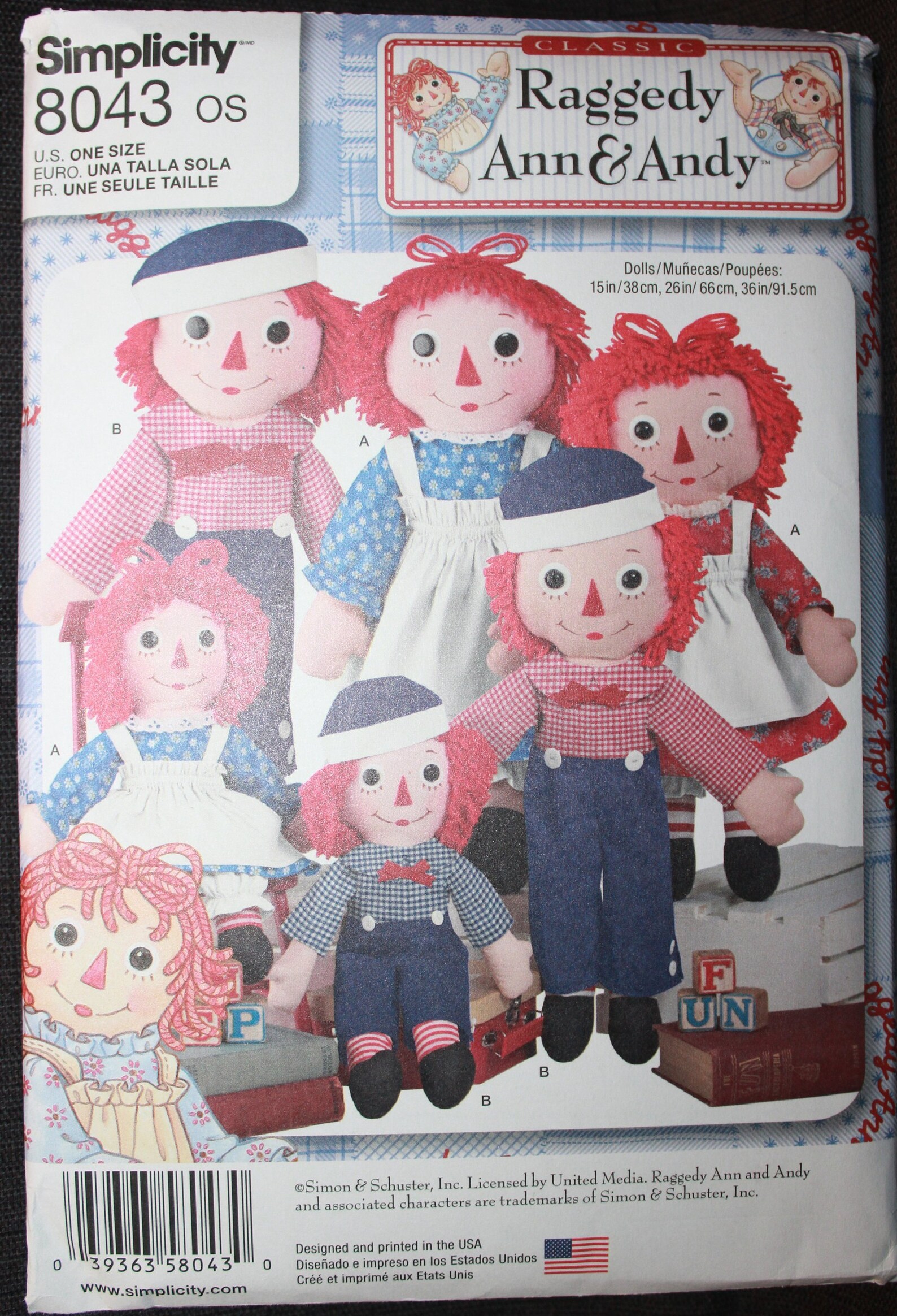 Simplicity Pattern 8043 Raggedy Ann and Andy Dolls - Etsy