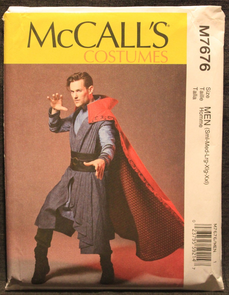 McCalls Patterns M7676 Mens Costume With Cloak and Belt SEWING PATTERN Vest Size S-XXL Tunic 7676
