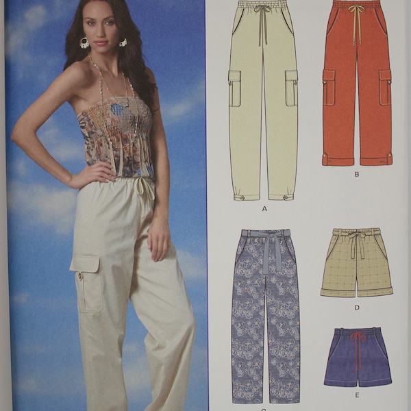 New Look Pattern 6055 Misses' Cargo Pants & Shorts in sizes 6-8-10-12-14-16