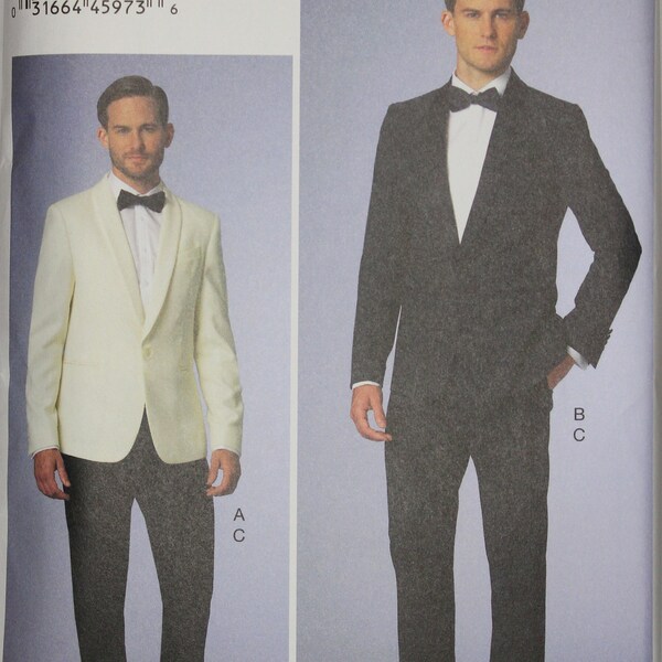 Vogue Pattern 9097 MXX Men's Shawl Collar Tuxedo Jackets and Pants in sizes 40-42-44-46