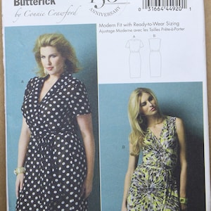 Butterick Pattern 5898 Miss Connie Crawford Design Misses Wrap Dress in Sizes Xsm-Sm-Med-Lrg-Xlg