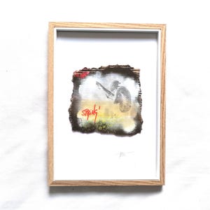 Collage „Spring!“ – Mixed-Media-Kunst auf Papkarton mit Epoxidharz-Versiegelung
