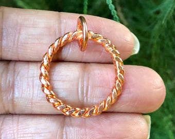 Pure Copper Spiral Pendant: Elegant Tensor Coil Jewelry