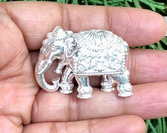 999 Pure Silver Elephant: Good Luck Charm, Rahu Remedy 50 gm