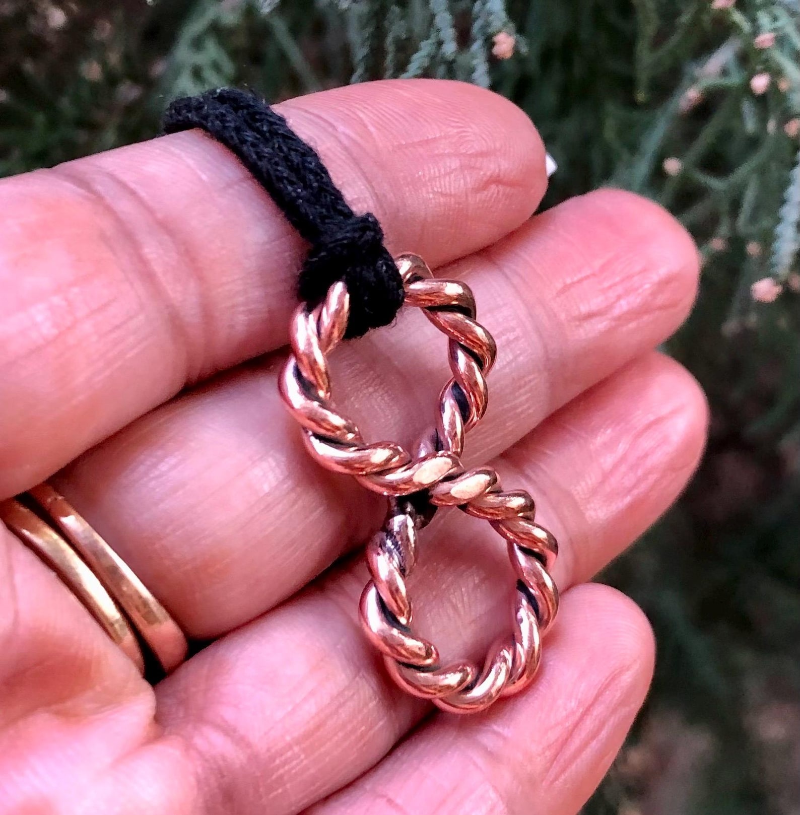 Tensor Rings Copper Pure Copper Spiral Pendant: Elegant Tensor Ring, Coil Jewelry, Red ...