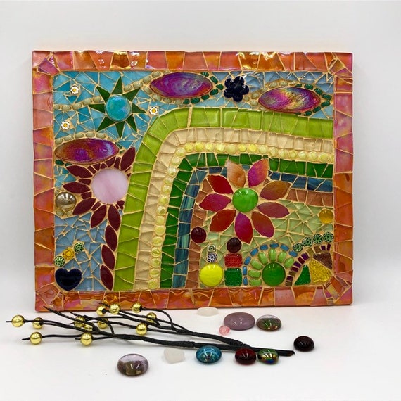 Handmade Glass Abstract Flowers And Garden Mosaic Picture Wall Art Unique Gift Idea Home Decor Midday Green - Glass Mosaic Wall Art Ideas Handmade Glass Abstract Flowers And Garden Mosaic Picture Wall Art Unique Gift Idea Home Decor Midday Green - Glass Mosaic Wall Art Ideas