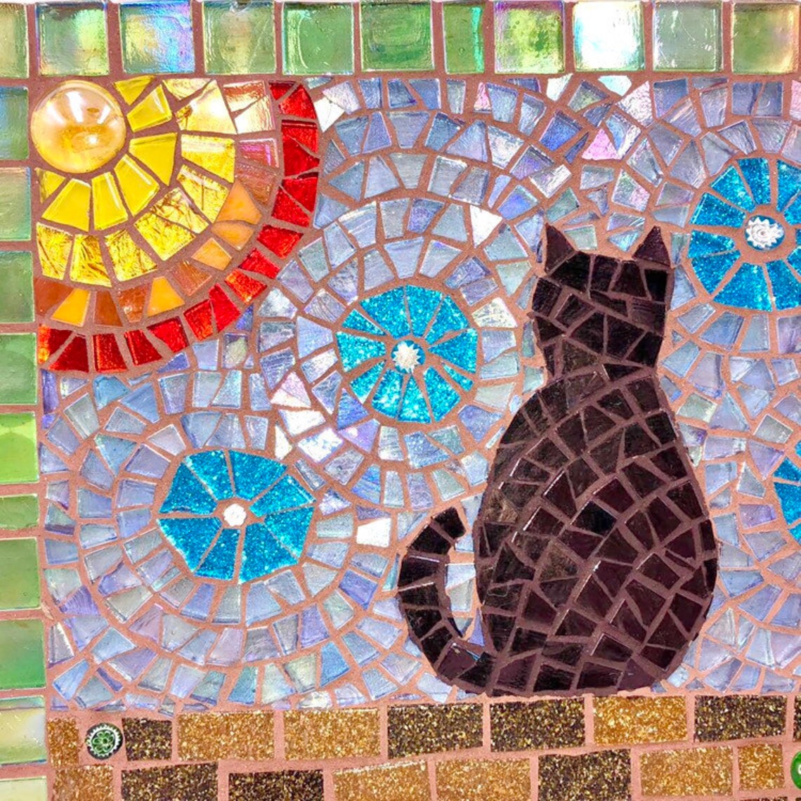 Mosaic Black Cat Mosaic wall art Unique gift idea Home Etsy