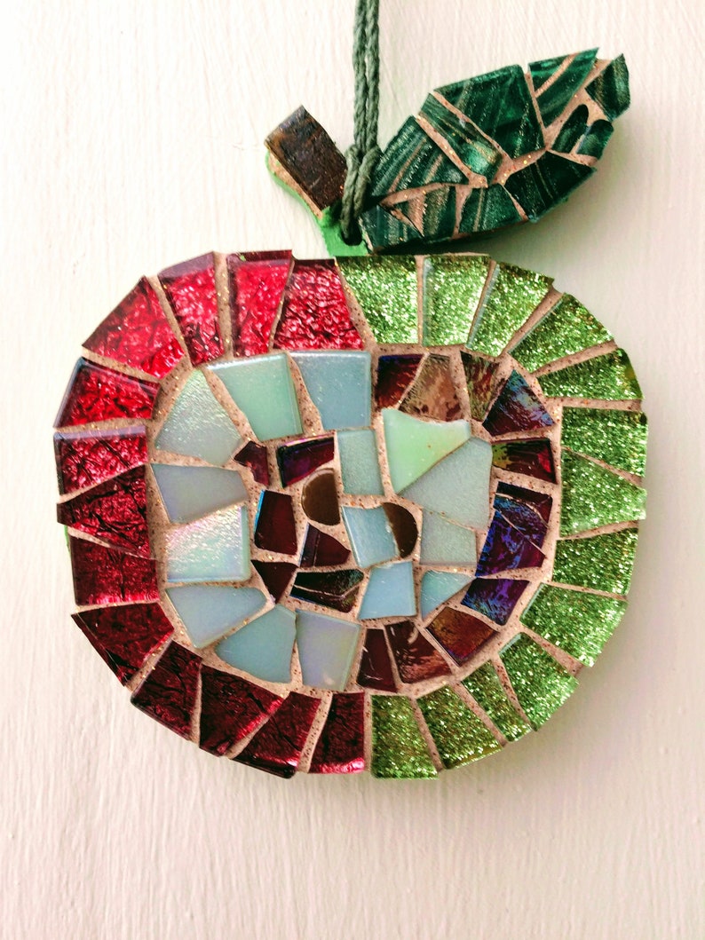 Mosaic Apple Ornament Fruit wall art Handmade ornamental Etsy