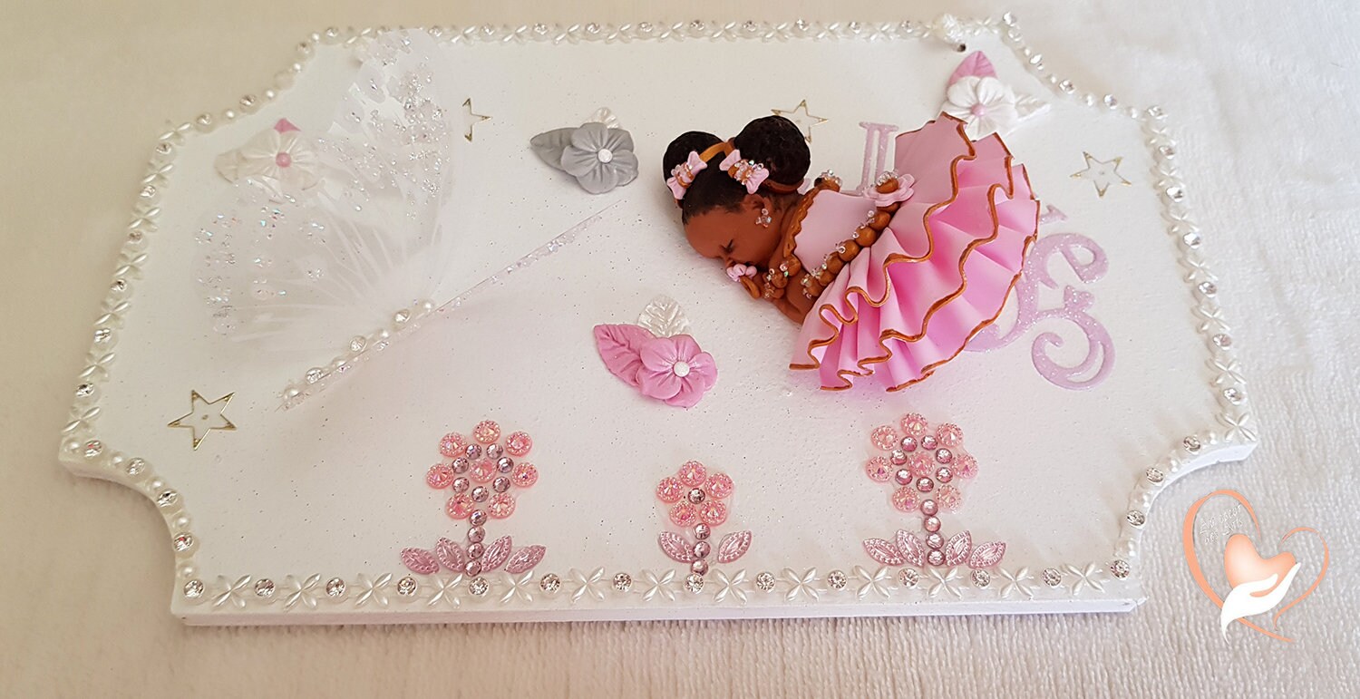 Plaque de Porte Bébé Fille Rose - Au Coeur Des Arts