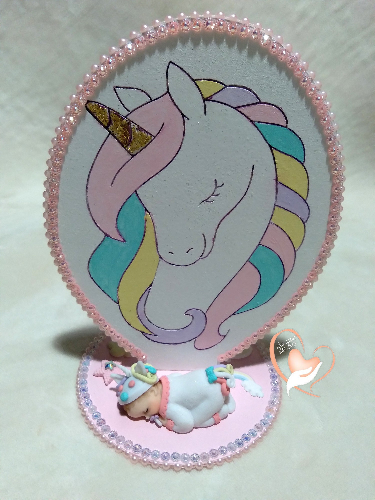Plaque de Naissance Licorne - Au Cœur Des Arts