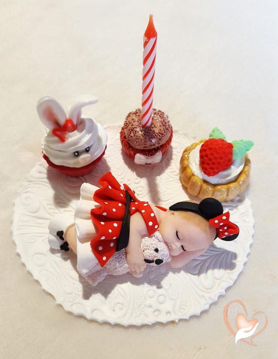 Porte Bougie Anniversaire Bebe Fille Mini Et Son Ours Au Etsy