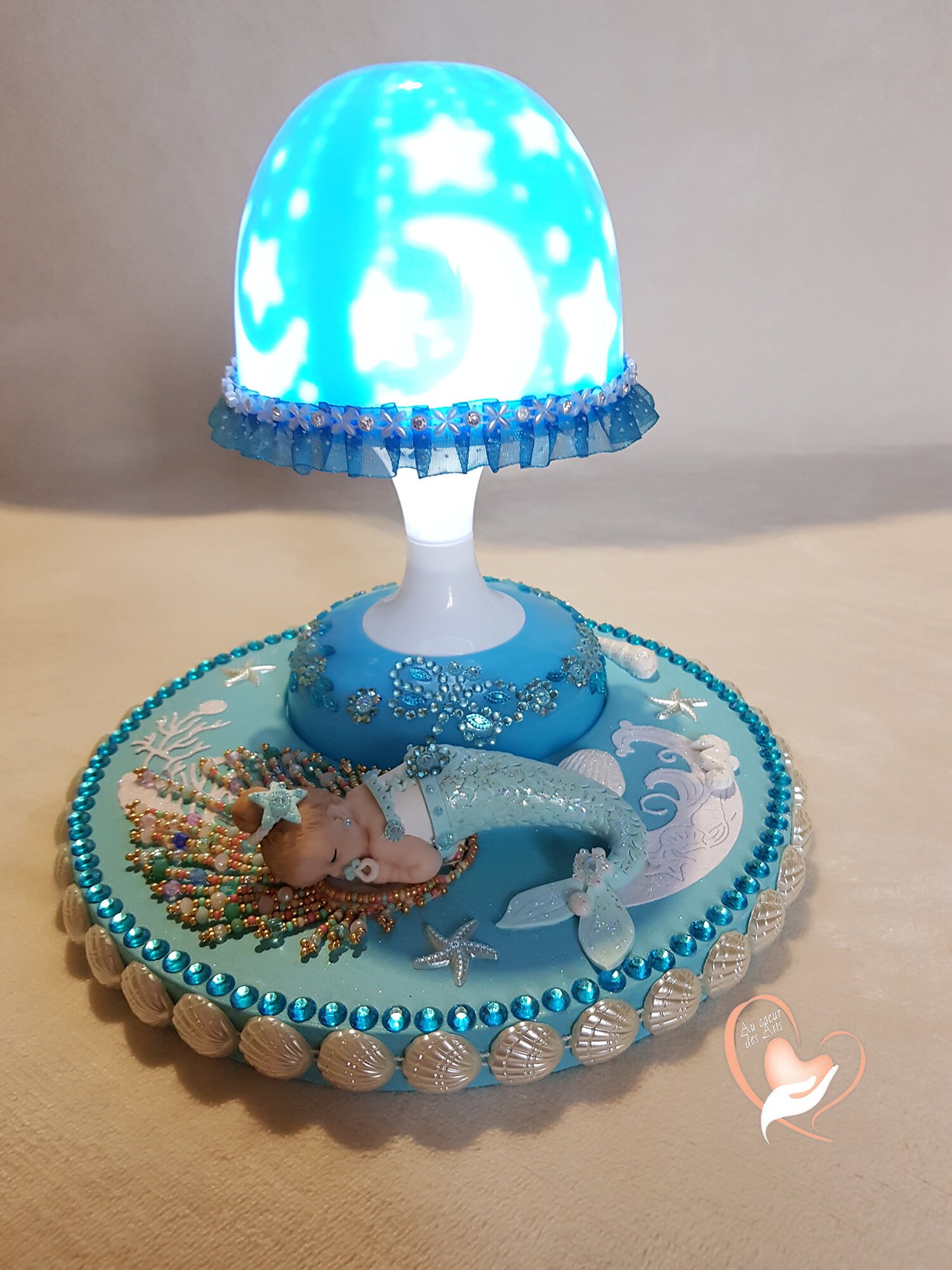 Nightlight baby girl bedside lamp in the heart of the arts Etsy