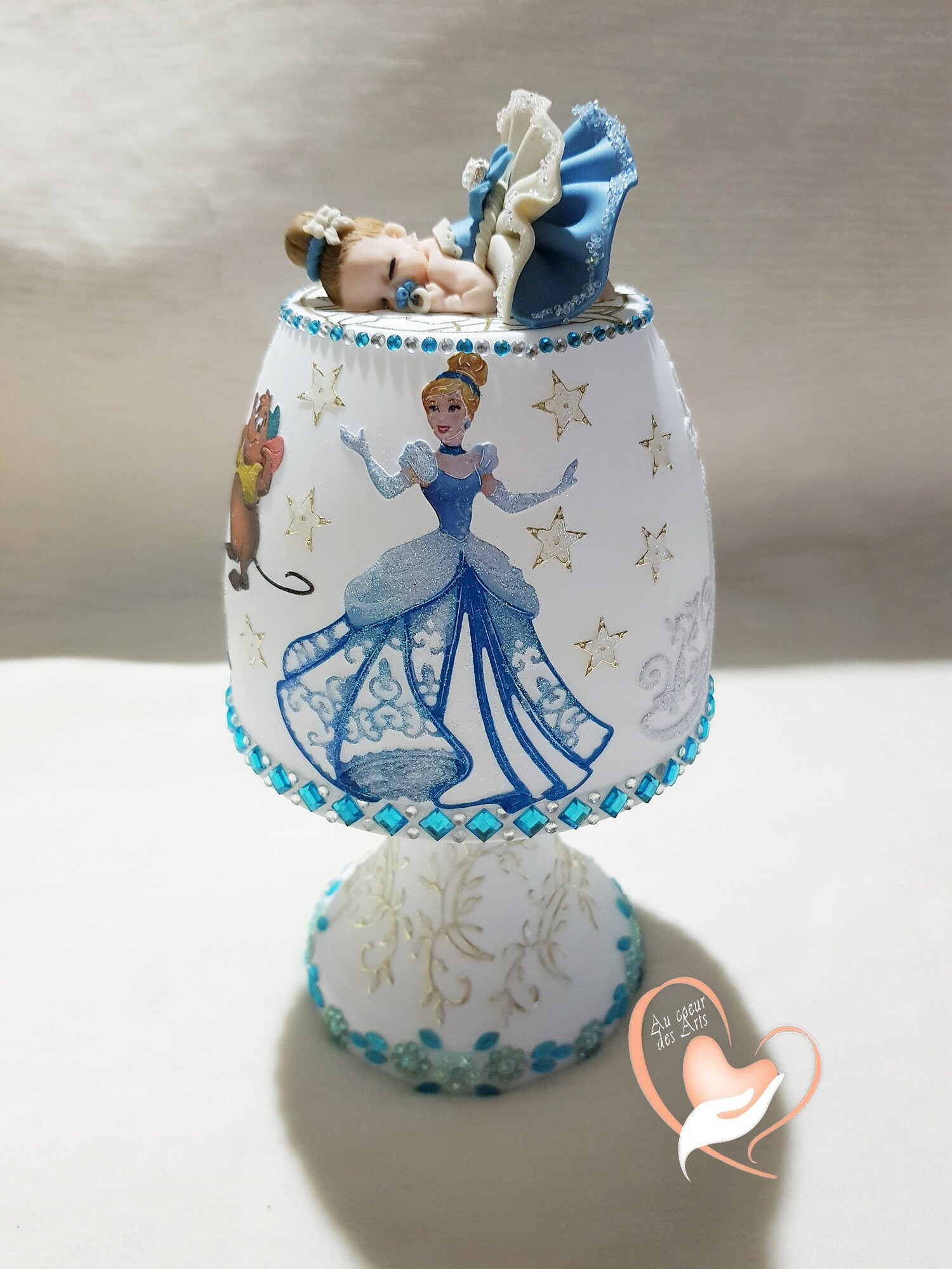 Veilleuse Lampe de Chevet Bébé Fille Cendrillon - Au Coeur Des Arts