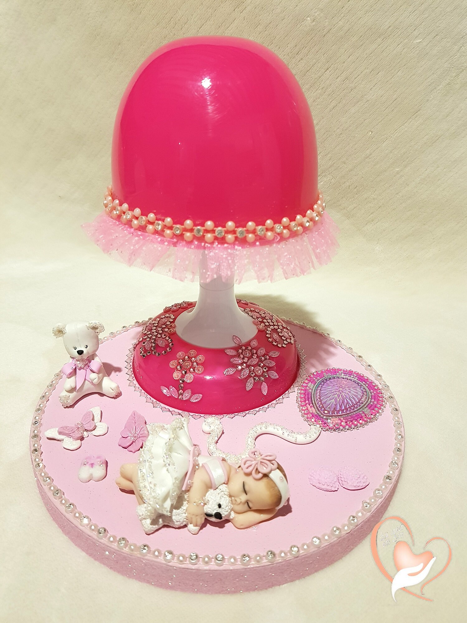 Nightlight baby girl bedside lamp in the heart of the arts Etsy