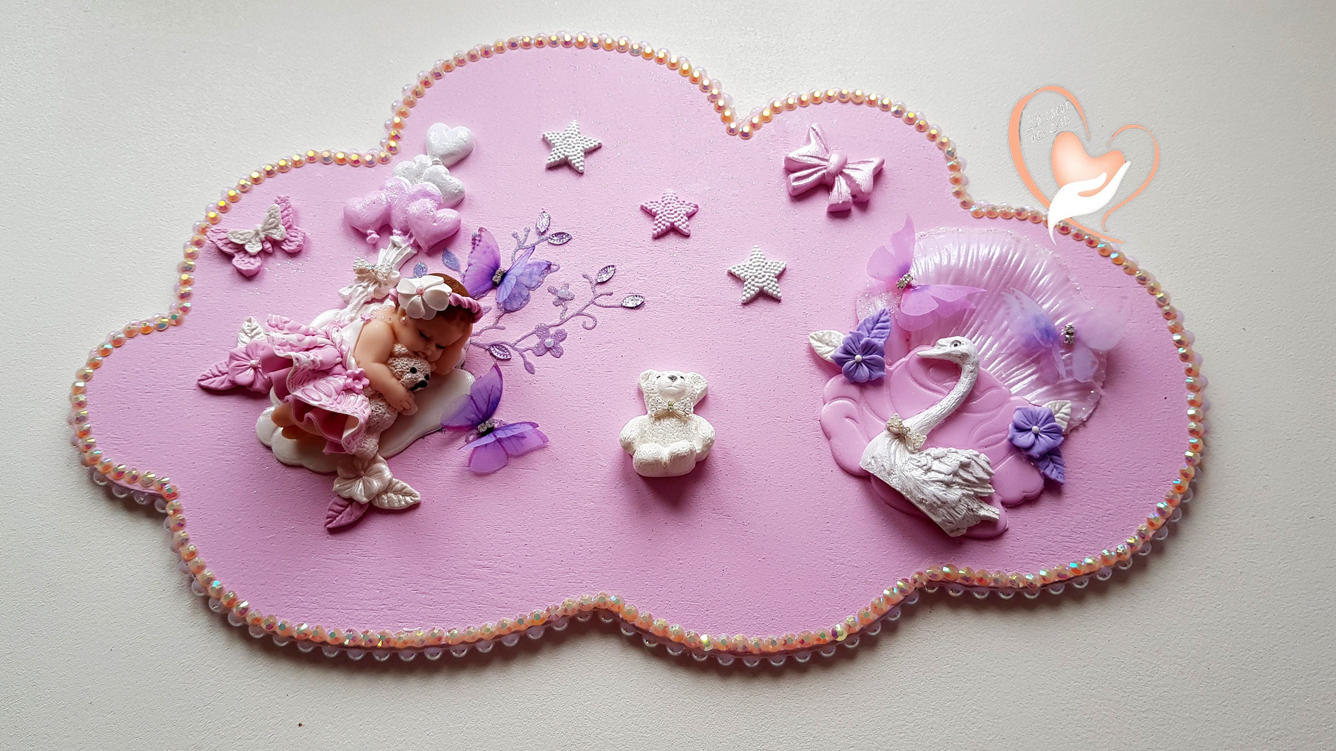 Plaque de Porte Bébé Fille Fée Clochette - Au Coeur Des Arts