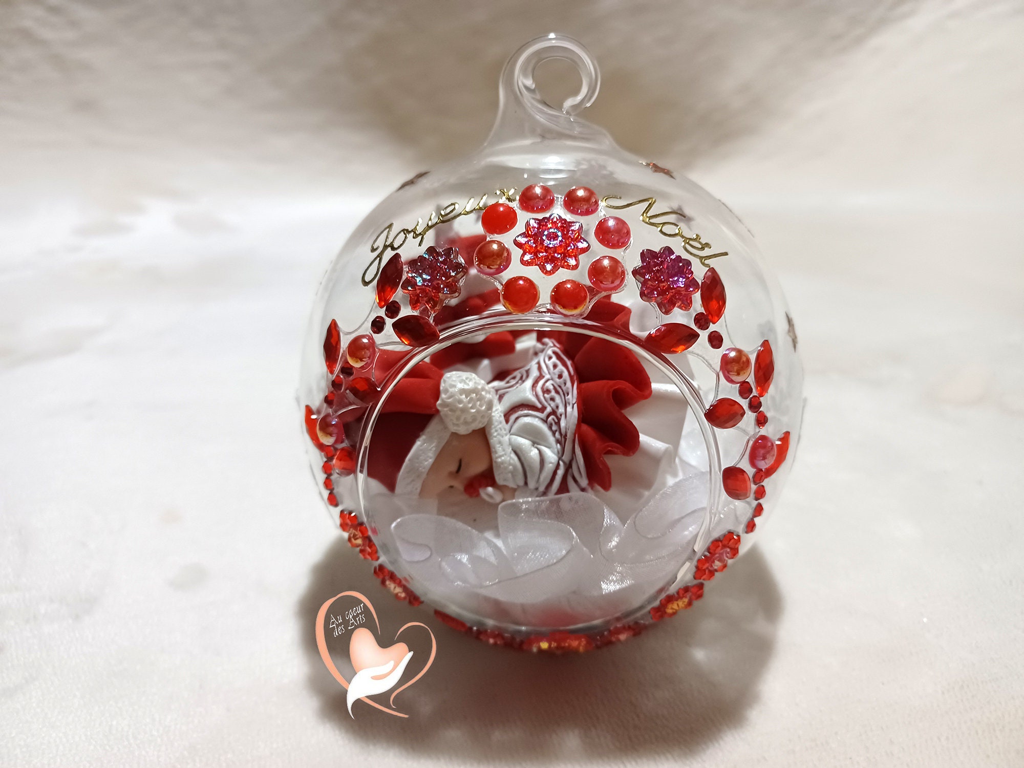 Bébé Fille Dans Sa Bulle - Boule de Noël Au Coeur Des Arts