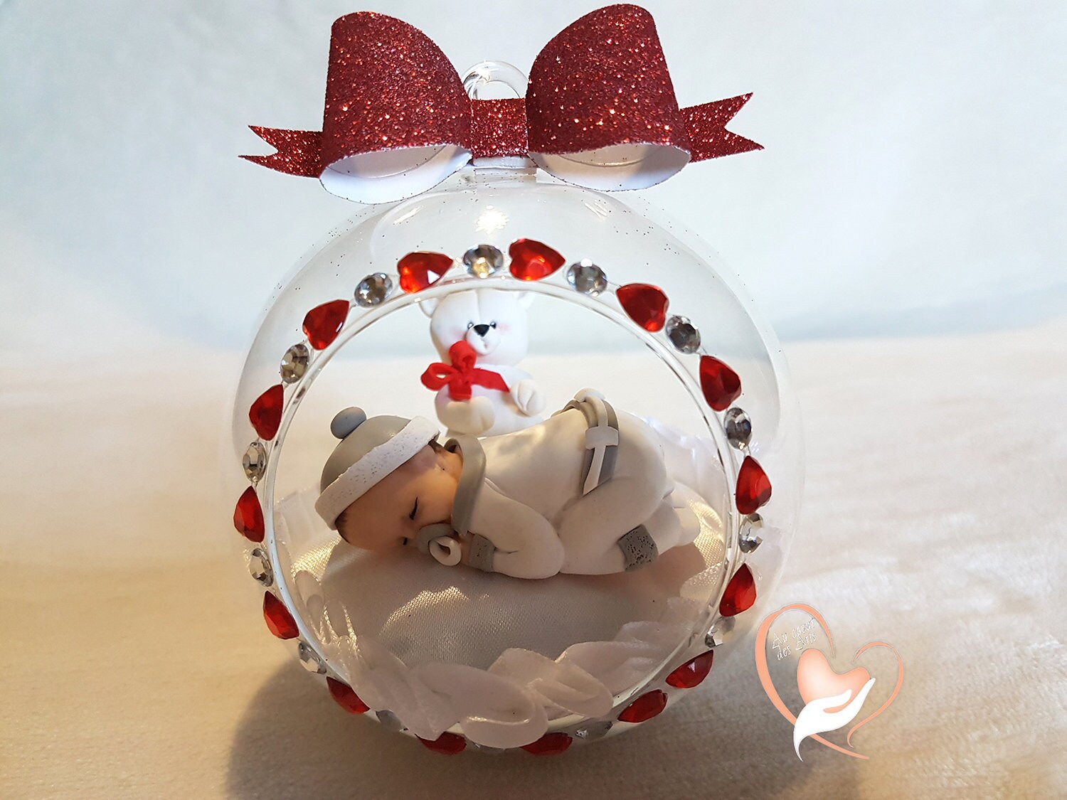 Bébé Garçon Dans Sa Bulle - Boule de Noël Au Coeur Des Arts