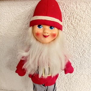 Large Santa Claus doll Wooden Clogs Swedish Vintage Gnome 1960s RARE Find Sweden Christmas Doll Tomte Nisse figurine elf Advent Farmhouse