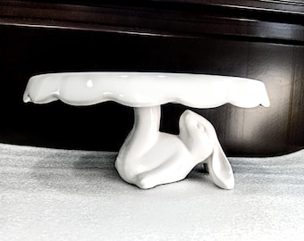 Beautiful Vintage Cake stand Footed Rare find Gift Farmhouse decor Rustic home decorations Mother's day Birthday Wedding Fruit plate Easter