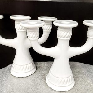 Wonderful White 3 arms Candle holder candelabra vintage Swedish Sweden Candles decor Birthday Wedding gift Christmas Advent Rustic Farmhouse