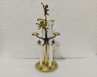 Vintage Swedish Angel and 4 candles Chimes, Sweden Christmas, Christmas Angels, Rotating Angel Candle Holder, Carousel with white candles