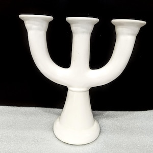 Amazing 1970 Swedish Vintage white ceramic 3 arm candelabra candle holder 3 Candles Candlestick 3 arms Wedding table decor Christmas Advent