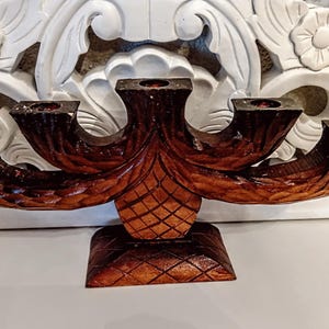 Vintage Zweedse kandelaar Zweden Scandinavische houten kandelaar hout 5 armen kandelaar kaarsen decors handgesneden kerstcadeau adventscadeau