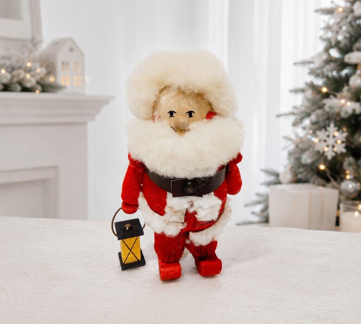 Vintage 1950 Swedish Tomte Santa Claus Christmas Elf With Wooden