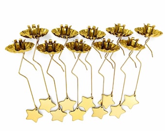 10x gold Christmas tree candle holders Pendulum Vintage balance Candle holder Swedish Advent candles Rustic Farmhouse decors