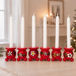 Kerzenständer rot holz schweden