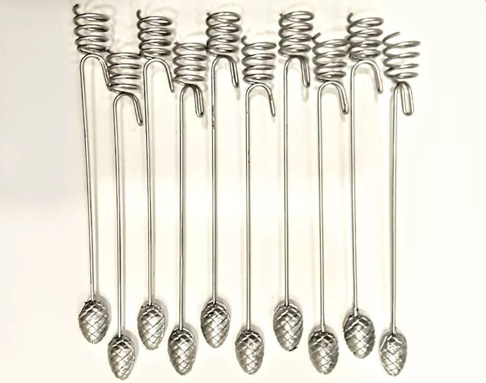 10 Silber Weihnachtsbaum Kerzenhalter Pendel Kerzenhalter Gewichtetes Gegengewicht Vintage Balance Kerzenhalter Tannenzapfen Rustikales Ostern