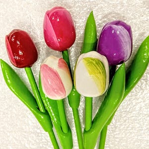 SALE! 5x Wood tulips Handmade wood Spring flowers Cottagecore decor Holland tulip Wooden tulip gift for Mother Wedding Christmas Rural house