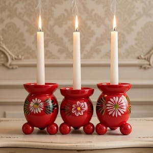 Kerzenständer rot holz schweden