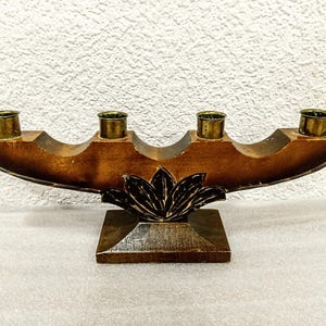 Vintage Swedish Wooden Candelabra Wood Candle holder Scandinavian 4 arm Rural home decor 1950s Sweden Hand Carved 4 arms Candles Advent Gift