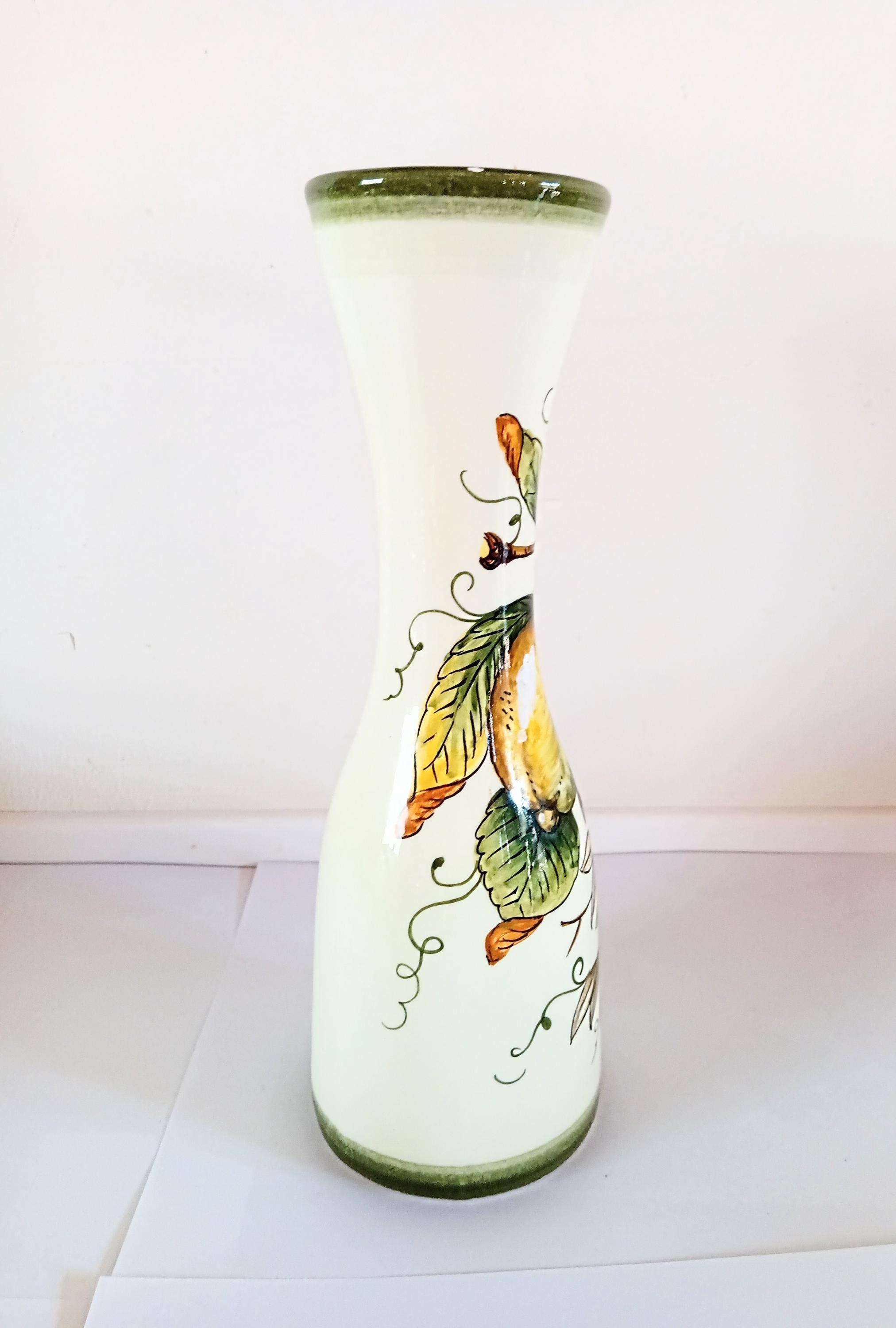 ヴィンテージ イタリア製 陶器 ピッチャー フィレンツェ 手描き