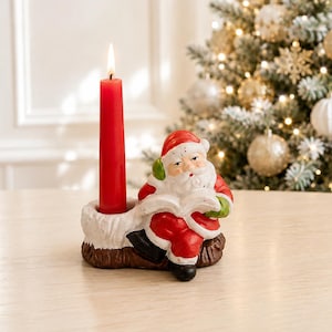 Vacker vintage julljusstake jultomten Sverige Rustik husinredning Svensk skandinavisk tomte tomte älva Nisse Advent Nordisk